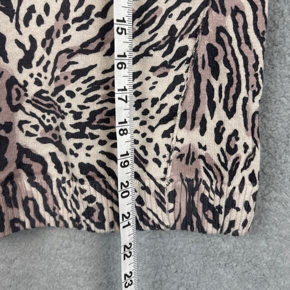 ATM Women's Cashmere Blend V-Neck Sweater Animal Print Size S NWT Elevated - Picture 6 of 11